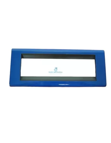 Bticino 4716AZ 6-seater living room plate, blue